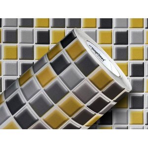 PAPEL DE PAREDE ADESIVO LAVAVÉL CORES PASTILHAS 0,50X25M:MESCLA GENGIBRE