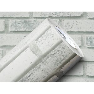 PAPEL DE PAREDE ADESIVO LAVAVÉL CORES GOLD PEDRAS 0,50X25M:TIJOLO BRANCO