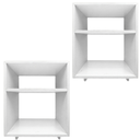 Ver imagem 1 de Kit 2 Mesa Cabeceira Nicho Quarto 39x50x37 Branco