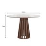 Mesa de Jantar Redonda 100cm Kansas Chocolate/off White com 4 Cadeiras Arthus - Suede Cinza - 5