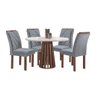 Mesa de Jantar Redonda 100cm Kansas Chocolate/off White com 4 Cadeiras Arthus - Suede Cinza - 2