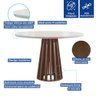 Mesa de Jantar Redonda 100cm Kansas Chocolate/off White com 4 Cadeiras Arthus - Suede Cinza - 3