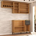 Ver imagem 5 de Cozinha Compacta Nottes 7 Portas 2 Gavetas 100% Mdf com Vidro Amêndoa/chumbo - Panorama Móveis