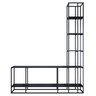 Rack com Estante Moderna Estilo Industrial Waves 200x40x200 Cor mdf Preto - 3