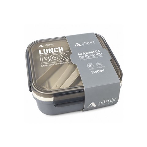 Marmita Hermética 3 Divisórias 1350ml -Allmix