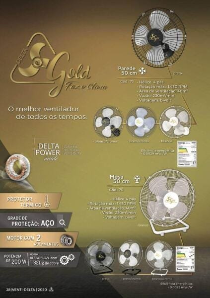Ventilador de Coluna 60 cm Branco/Cromo Gold Bivolt - 3