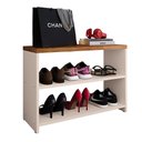 Ver imagem 4 de Sapateira Banco Organizadora de Calçados para Quarto Closet Hall de Entrada Banquinho Safira - Off W