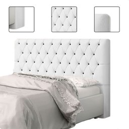 Cabeceira King Size Cama Box Casal Suede 1,95m Lady:branco - 1