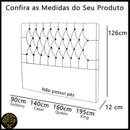 Cabeceira King Size Cama Box Casal Suede 1,95m Lady:branco - 4