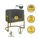 Ver imagem 4 de Kit 2 Poltronas Sofá 2 Lugares para Recepção Gold Veludo Cinza