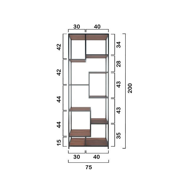 Estante De Metalon E Madeira Para Sala Elegance - Coleção Aquarela ...