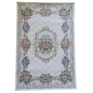 Tapete Antiderrapante Floral Jasmin 01 Bege 0,60x0,90m