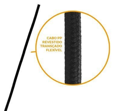 Cabo PP Cristal ou Tecido Preto 2x0,50mm³ Por Metro - 9 METROS - TECIDO PRETO - 2