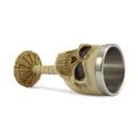 Ver imagem 5 de Cálice Taça Crânio Ossos Caveira Skull Aço Inox Resina Relevo Decorativo Rock Colecionável Vinho Coq