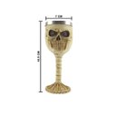 Ver imagem 2 de Cálice Taça Crânio Ossos Caveira Skull Aço Inox Resina Relevo Decorativo Rock Colecionável Vinho Coq