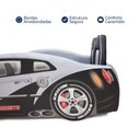 Ver imagem 5 de Cama Carro Extreme Gtr Solteiro Estofada Cabeceira de Banco:cinza
