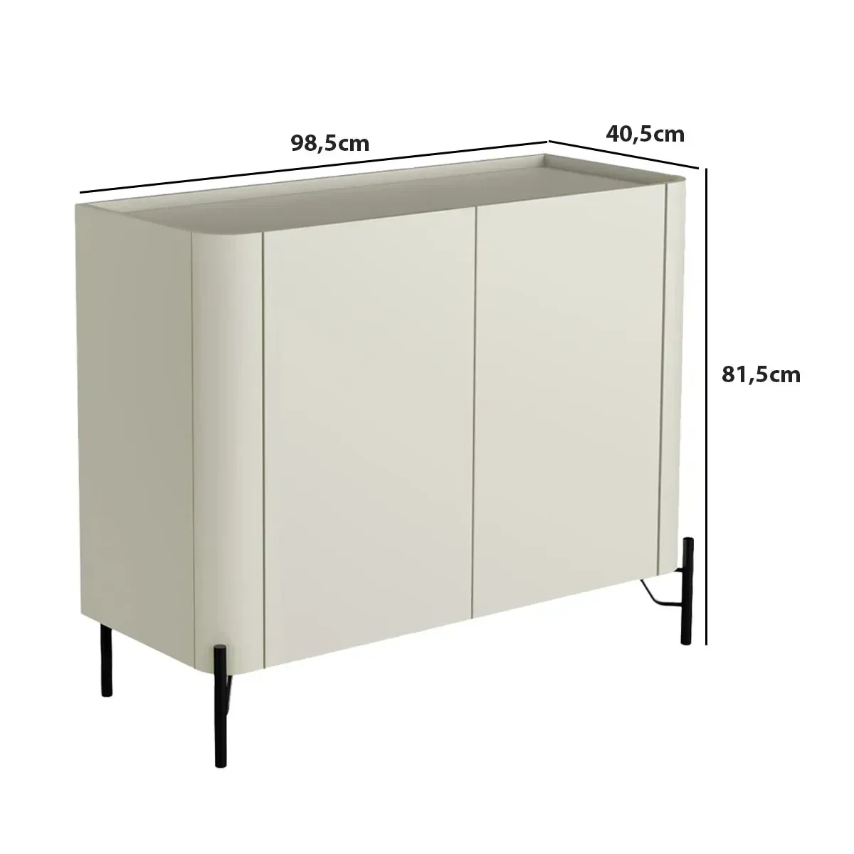 Ver imagem 4 de Buffet Mdf com Gaveta e Porta Lisa L98,5 X A81,5cm Luna/preto F830l