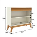 Ver imagem 7 de Conjunto Sala de Estar Buffet 2 Portas e Rack com Painel Ripado 136cm - Vianossa - Off White/cedro