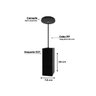 Kit 2 Trio Pendente Cozinha Tubo Quadrado para Balcão Cozinha + Led - Preto - 4000K (Branco Neutro) - 4