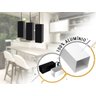 Kit 2 Trio Pendente Cozinha Tubo Quadrado para Balcão Cozinha + Led - Preto - 4000K (Branco Neutro) - 3