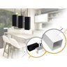 Kit 2 Trio Pendente Cozinha Tubo Quadrado para Balcão Cozinha + Led - Preto - 4000K (Branco Neutro) - 6