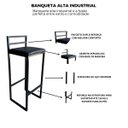 Ver imagem 3 de Banqueta Alta Moderna Premium Estofado Branco