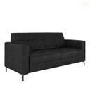 Ver imagem 1 de Sofá Living Decorativo Houston 2 Lugares 200cm Pés em Metal Pu Preto G33 - Gran Belo
