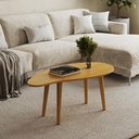 Ver imagem 2 de Mesa de Centro Orgânica Oval G7005 Pés de Madeira Maciça Nature