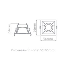 Square Mr16 Embutido Direcionavel Gu10 - Stella Sth8915 - Branco - 3