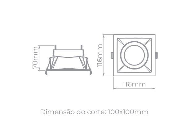 Square Par20 Embutido Direcionavel E27 - Stella Sth8920Br/Pto - 3