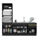 Ver imagem 6 de Armário de Cozinha Compacta 212cm com Rodapé Veneza Multimóveis V2113 Preto/Dourado