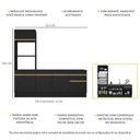 Ver imagem 4 de Armário de Cozinha Compacta 212cm com Rodapé Veneza Multimóveis V2113 Preto/Dourado