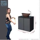 Ver imagem 5 de Gabinete Para Banheiro Preto Aço Umbu Tampo Vidro Com Cuba Bali Marrom Cozimax