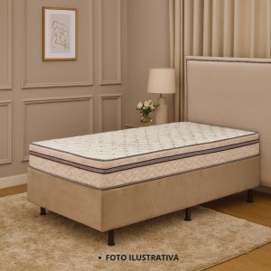 Cama Box Solteiro Colchão Molas Ensacadas Confortável Caribe