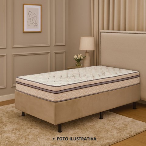 Cama Box Solteiro Colchão Molas Ensacadas Confortável Caribe