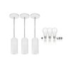 Kit 3 Lustre Pendente Cozinha Americana Tubo Redondo Top - Branco - 1