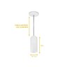 Kit 3 Lustre Pendente Cozinha Americana Tubo Redondo Top - Branco - 4