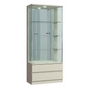 Ver imagem 3 de Cristaleira Moderna de Vidro com LED - Diamante-Off White- Mavau Móveis