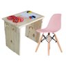 Escrivaninha Infantil Menina Madeira Com Cadeira - 1