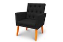 Ver imagem 4 de Poltrona Nina Captone Decorativa Suede Preto para Escritorio, Sala Salão Biselos-Decor