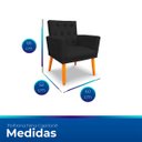 Ver imagem 6 de Poltrona Nina Captone Decorativa Suede Preto para Escritorio, Sala Salão Biselos-Decor