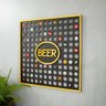Porta Tampinhas em MDF Preto e Amarelo Beer - 50x50cm - 2