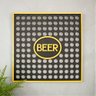 Porta Tampinhas em MDF Preto e Amarelo Beer - 50x50cm - 1