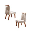 Ver imagem 2 de Sala de Jantar Redonda Vidro e 4 Cadeiras - suede creme Havana - LJ