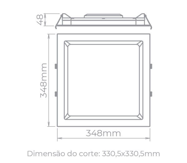 Painel LED de Embutir Deep 30W Bivolt - Stella STH8905 - 3000K(BRANCO QUENTE) - Preto - 3