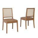 Ver imagem 1 de Conjunto 2 Cadeiras para Sala de Jantar em Madeira Tauari Carambola Marrom/Kaki