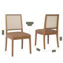 Ver imagem 3 de Conjunto 2 Cadeiras para Sala de Jantar em Madeira Tauari Carambola Marrom/Kaki
