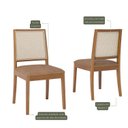 Ver imagem 2 de Conjunto 2 Cadeiras para Sala de Jantar em Madeira Tauari Carambola Marrom/Kaki