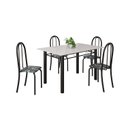 Ver imagem 2 de Conjunto de Mesa Tubular 120cm x 75cm Tampo em Vidro com 4 Cadeiras Iris B Preto/Off White