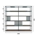 Ver imagem 2 de Estante de Metalon e Madeira para Sala de Estar Magnific Marsala - 2,00x0,40x2,00m